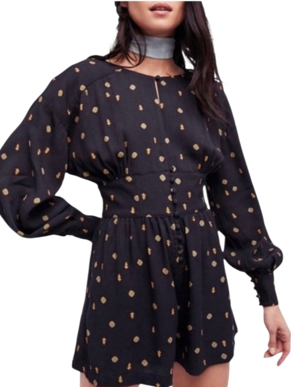 Free People Love Grows keyhole romper size M